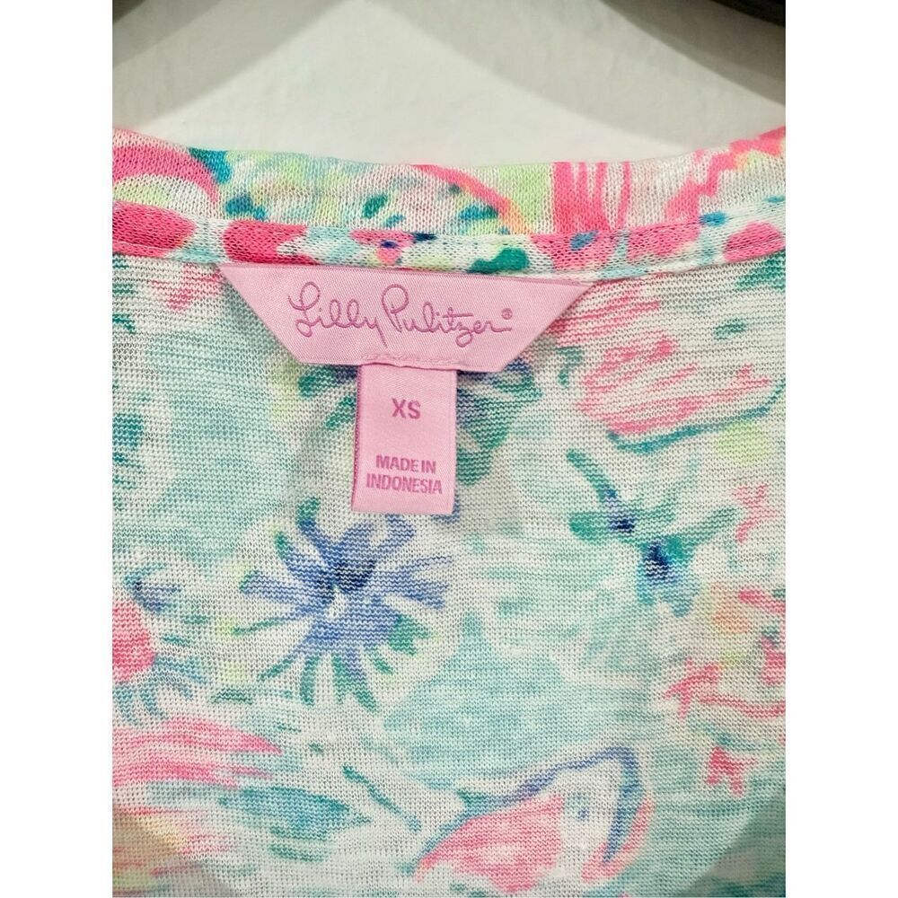 Lilly Pulitzer Tropical Fish Print Linen Shirt XS - Picture 5 of 5